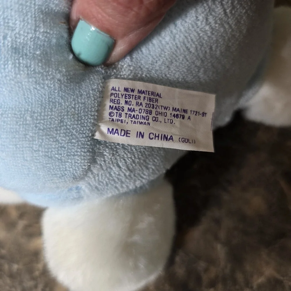 Plush Tb Brands Elephant Pastel Overalls Bow Tie Terry‎ Cloth Hard Eyes Lovey 9